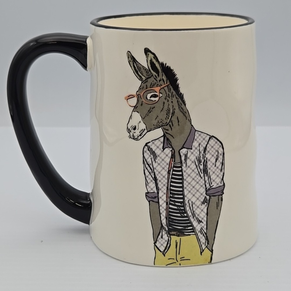 Signature Housewares Inc Hipster‎ Coffee Mug Donkey w/Latte NEW